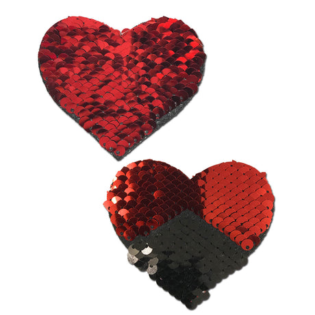 Pastease Sequin Hearts Red/Black