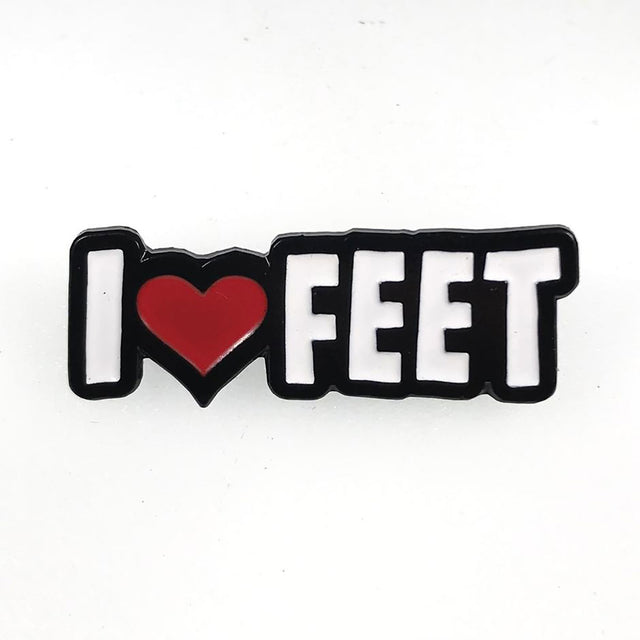Geeky & Kinky I Love (Heart) Feet Pin
