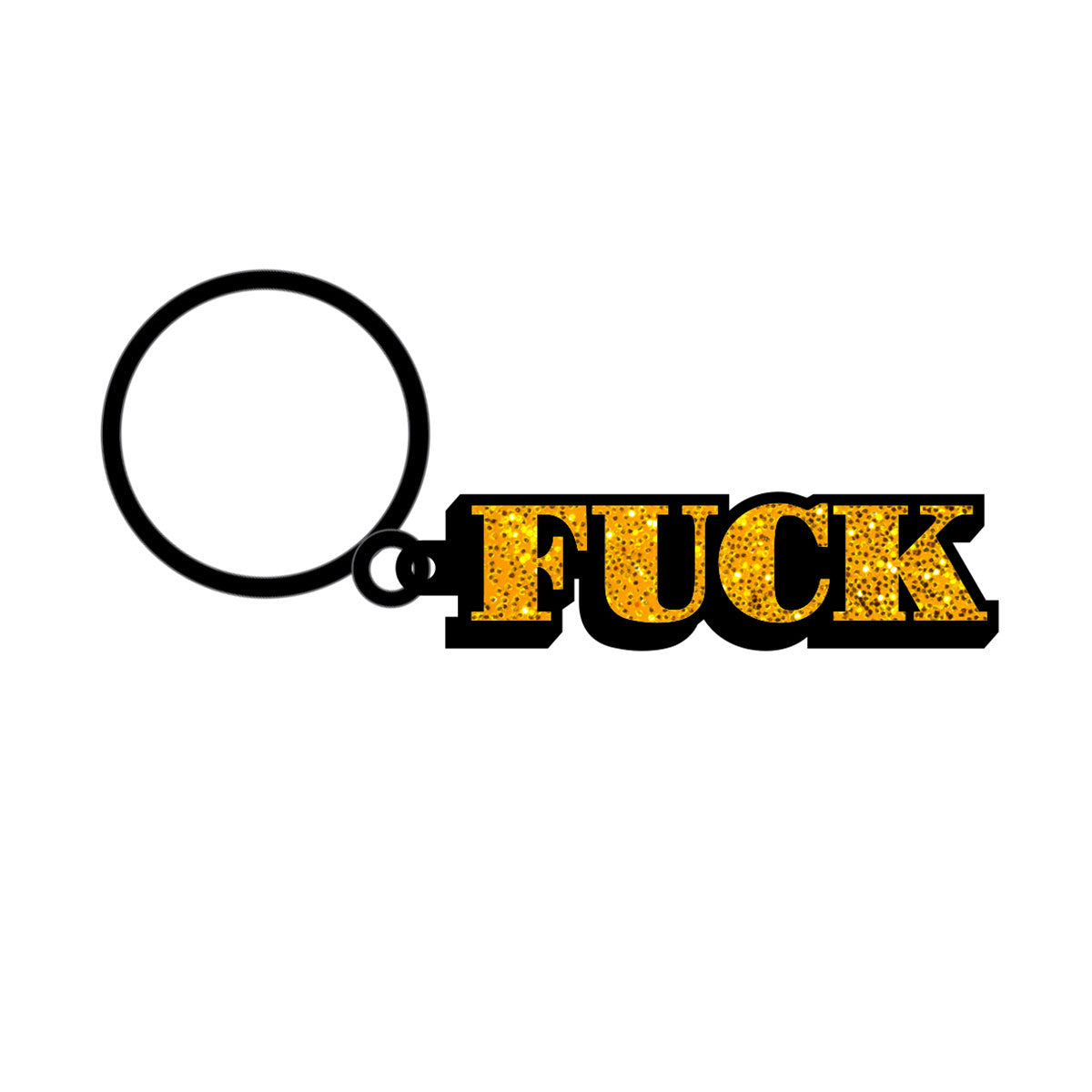 Wood Rocket Fuck Word Keychain