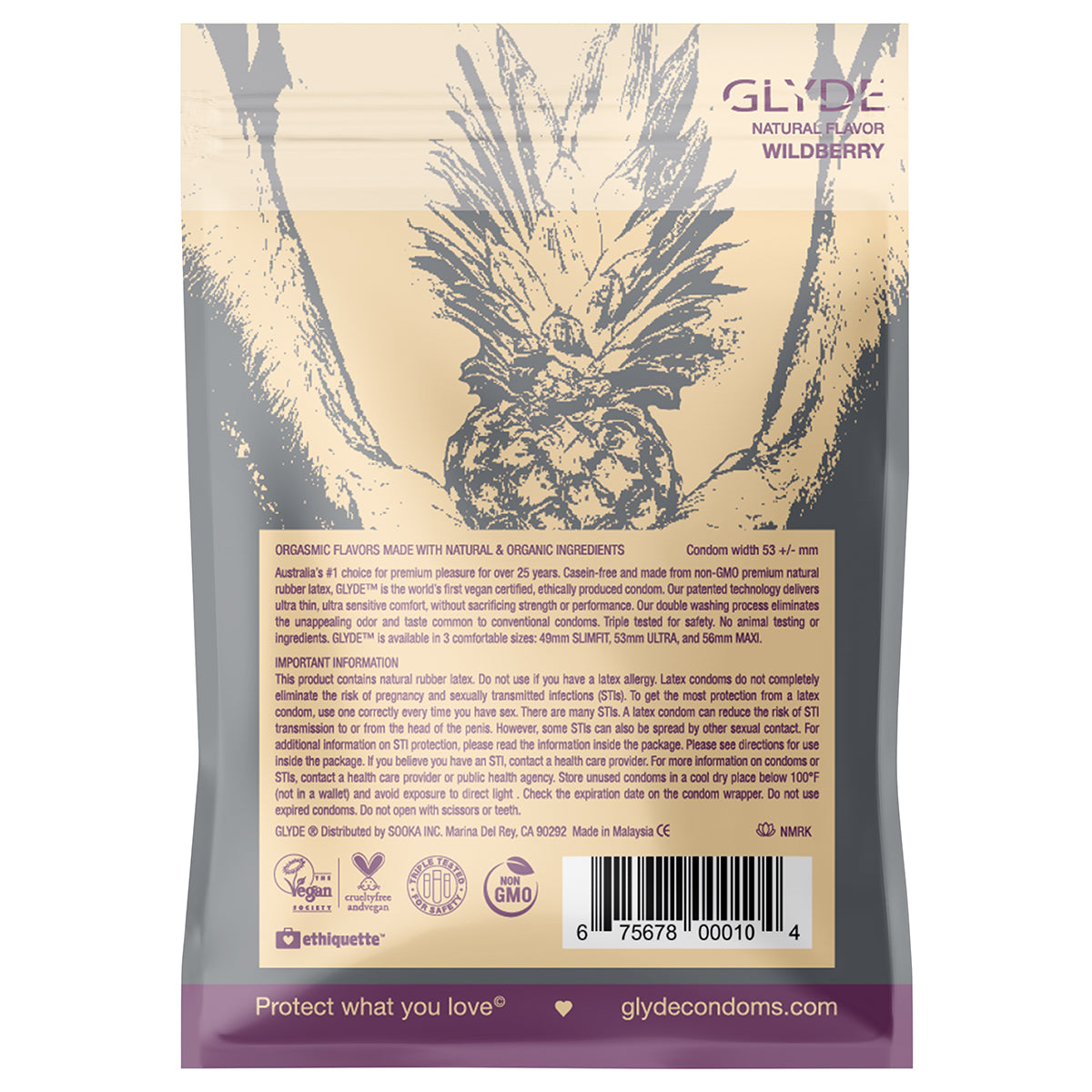 Glyde Organic Wildberry Condoms 4pk
