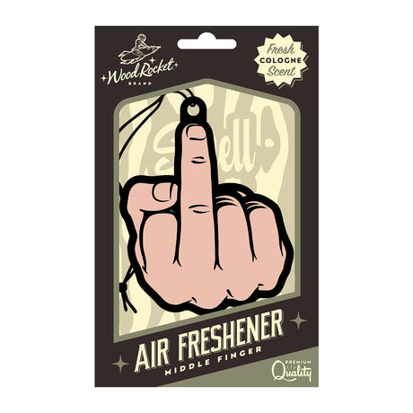 Wood Rocket Air Freshener Middle Finger