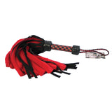 Suede and Fluff MINI Flogger - 18" - Red/Black