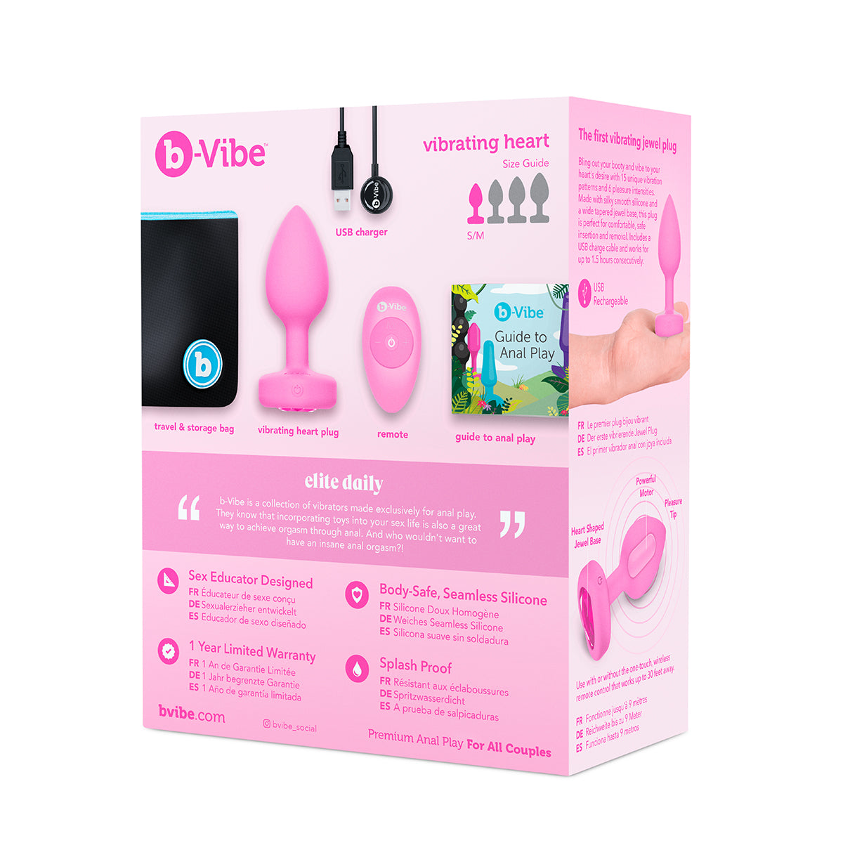 B-Vibe Vibrating Heart Plug Small/Medium