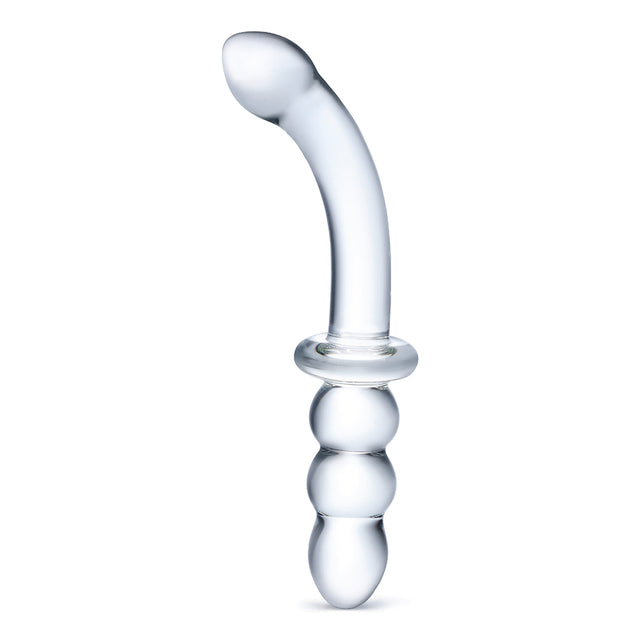 GLAS Ribbed G-Spot Glass Dil 8"